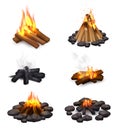 Realistic Steaming Campfire Collection