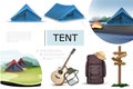 Realistic Camping Elements Composition