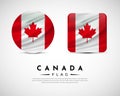 Realistic Canada flag icon vector. Set of Canada flag emblem vector Royalty Free Stock Photo