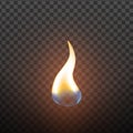 Realistic Candlelight Fire Element Design Vector