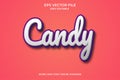 Realistic Candy 3D editable text style effect with prple color Royalty Free Stock Photo