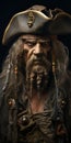 Realistic Captain Of The Caribbean: Art Concept With Detailed Hair, Skin, And Beard