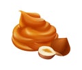 Realistic Caramel Nuts Composition Royalty Free Stock Photo