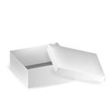 White square paper box. Blank Product Cardboard Package Box isolated. Royalty Free Stock Photo