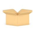 Realistic cardboard box 3d icon goods shipment package front side view isometric vector illustration