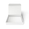 Realistic Cardboard Open Gift Box On White Back Royalty Free Stock Photo