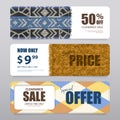Realistic Carpet Texture Banners Set Royalty Free Stock Photo