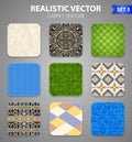 Realistic Carpet Texture Patterns Set Royalty Free Stock Photo