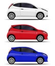 Realistic cars set. hatchback.