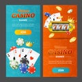 Realistic Casino Banner Vertical Set. Vector