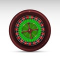 Realistic casino gambling roulette wheel isolated on white background Royalty Free Stock Photo