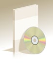 Realistic CD disk and plastic box with soft shadow Royalty Free Stock Photo