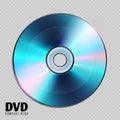 Realistic cd or dvd compact disk close up vector illustration Royalty Free Stock Photo