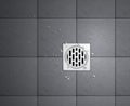 Realistic Ceramic Floor Tiles Drainage Grates Composition