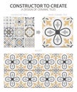 Realistic Ceramic Floor Tiles Vintage Pattern