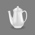 Realistic ceramic ware. Kettle for making tea, coffee, sweet drinks.