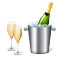 Realistic Champagne Bucket Composition Royalty Free Stock Photo