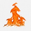 Realistic Chaotic Fire Flame Eruption, Transparent Background Royalty Free Stock Photo