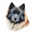 Realistic Charcoal Drawing Of An Akita Dog On Isolated White Background Royalty Free Stock Photo