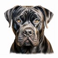 Realistic Charcoal Drawing Of A Black Dog With Strong Facial Expression Royalty Free Stock Photo