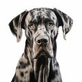 Realistic Charcoal Drawing Of Great Dane On White Background