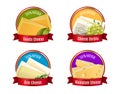 Realistic Cheese Labels Set
