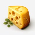 Realistic Cheese Photo With Herb Trimpe Style And Swiss Design