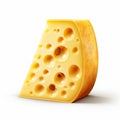 Realistic Cheese Photo With Isolated White Background