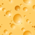 Realistic cheese seamless pattern. Dairy product texture with different size holes, shapes air bubbles, maasdam surface