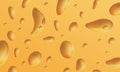 Realistic cheese texture. Delicious cheesy background with holes.