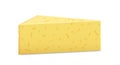 Realistic cheese triangular block isolated. Fresh gouda or cheddar block. Tasty dairy product