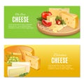 Realistic Cheeses Horizontal Banners