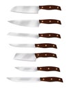 Realistic chef knife and kitchen knives