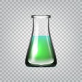 Realistic Chemical Laboratory Glassware Or Beaker Transparent Glass Flask With Green Liquid Royalty Free Stock Photo