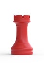 Realistic Chess Red Rook Gaming Figure for Strategic Business Game or Hobby Leisure Royalty Free Stock Photo