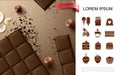 Realistic Chocolate Bars Concept Royalty Free Stock Photo