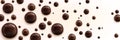 Realistic chocolate bubbles on white background Royalty Free Stock Photo