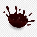 Realistic chocolate drop shape splash