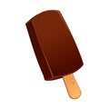 Realistic chocolate ice cream on a stick isolated on white background - Vector Royalty Free Stock Photo