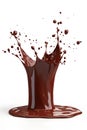 Realistic chocolate splash . Liquid chocolate crown splash. Generative ai Royalty Free Stock Photo