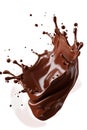 Realistic chocolate splash on white background. Liquid chocolate crown splash. Generative ai Royalty Free Stock Photo
