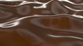Realistic chocolate wavy background 3d render. Glossy ripple surface of twist pudding. Dark milk choco swirl mousse