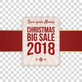 Realistic Christmas big Sale Emblem with Text