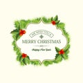 Realistic Christmas Coniferous Wreath Template