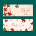 realistic christmas sale banners vector design illustration Royalty Free Stock Photo