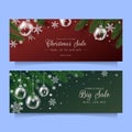 realistic christmas sale banners vector design illustration Royalty Free Stock Photo