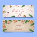 realistic christmas sale banners vector design illustration Royalty Free Stock Photo
