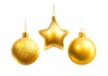 Vector realistic christmas tree decor balls stars Royalty Free Stock Photo
