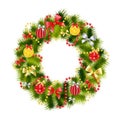 Realistic christmas wreath Royalty Free Stock Photo