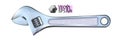 Realistic chrome adjustable wrench, monkey spanner. New hand tool isolated on a white background. Labour day holiday design.